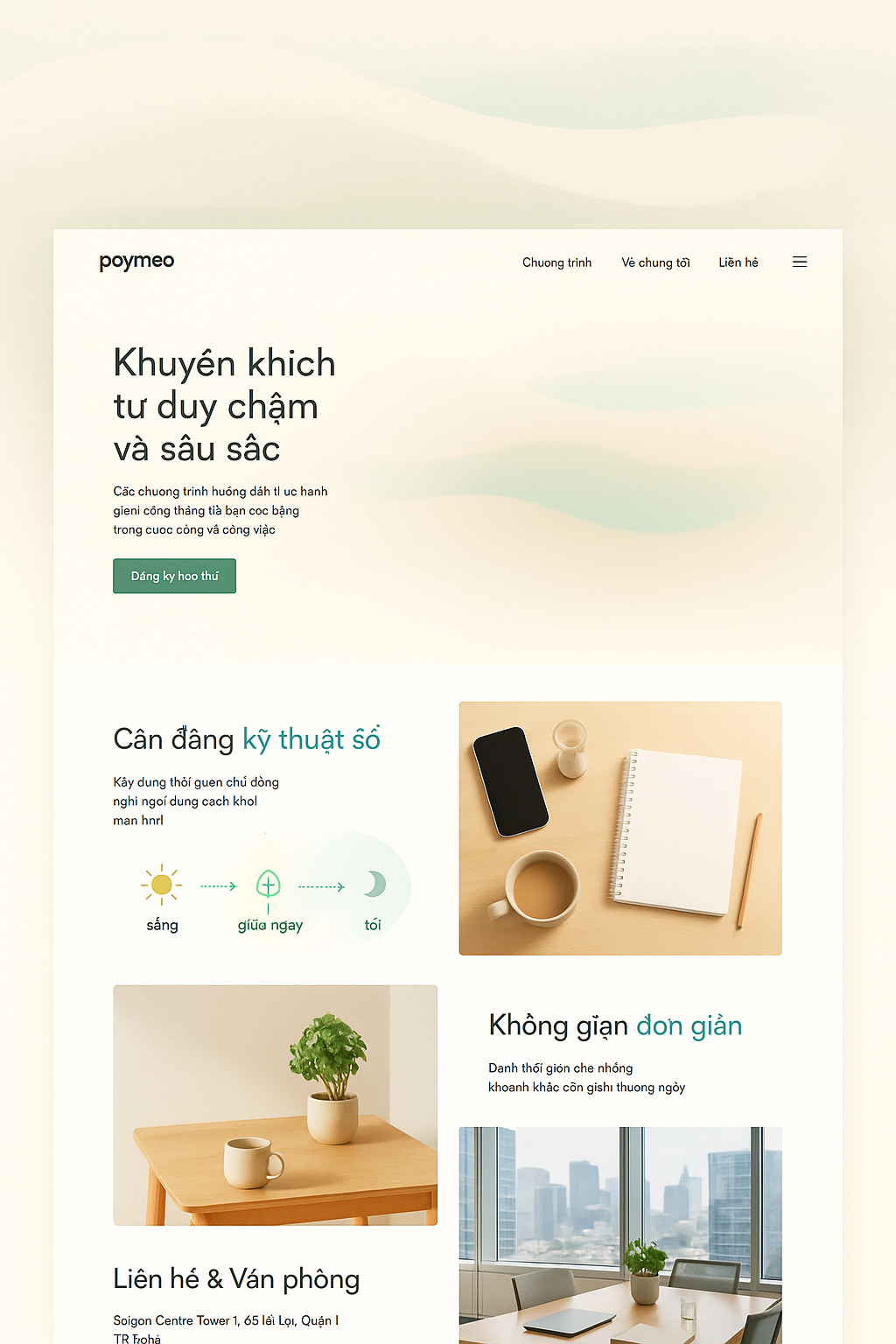 Không gian văn phòng tại Saigon Centre, không có người cận cảnh